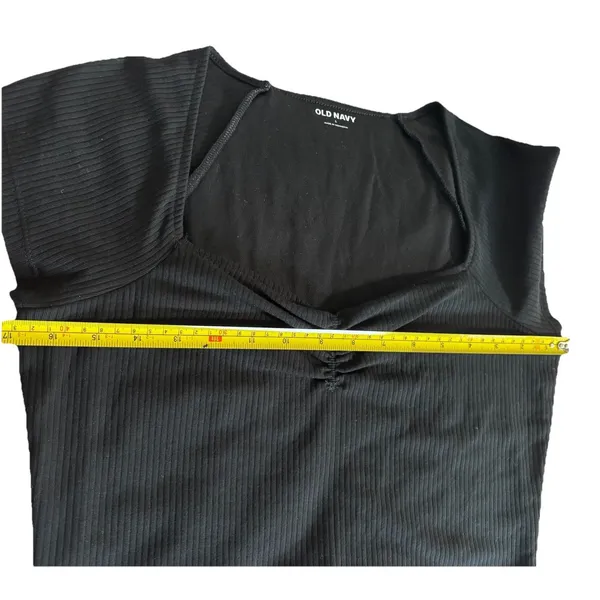 Old Navy Black Ribbed Stretch Sweetheart Neck Thick Material Bodysuit Women's L - Image 6