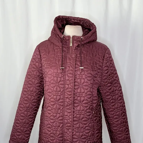 NWT!! KATE SPADE New York Water Resistant Hooded Floral Quilted Jacket X-Large - Image 3