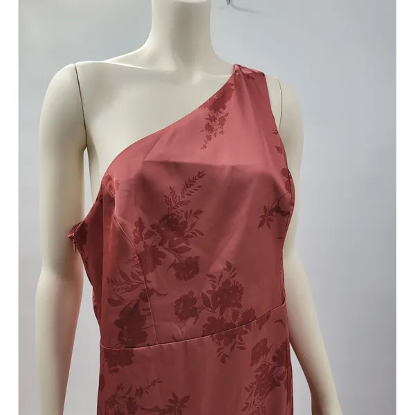 Birdy Grey Kira Dress XL Wild Rose Whimsical Bloom Matte Satin One Shoulder Maxi - Image 8