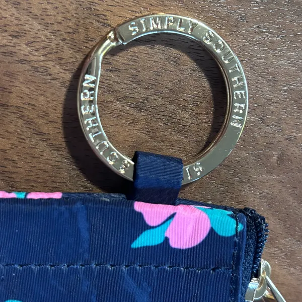 Simply Southern Navy Pink Floral Id & Coin Key Chain Wallet. Great Condition. - Image 5
