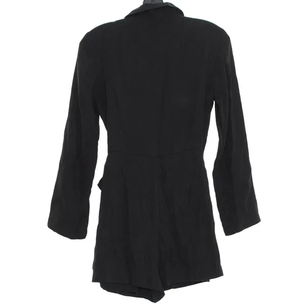Zara Romper Dark‎ Academia Minimalist Business Casual Comfort Tie Waist Black XS - Image 3