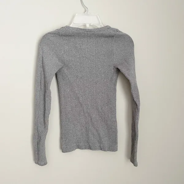Free People Size XS/S Gray Stretchy Long Sleeve Shirt - Image 4