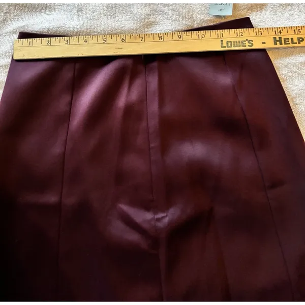 LOFT Burgundy A-Line Short Skirt Zip Closure 00 Petite Solid Women's Skirt - Image 5