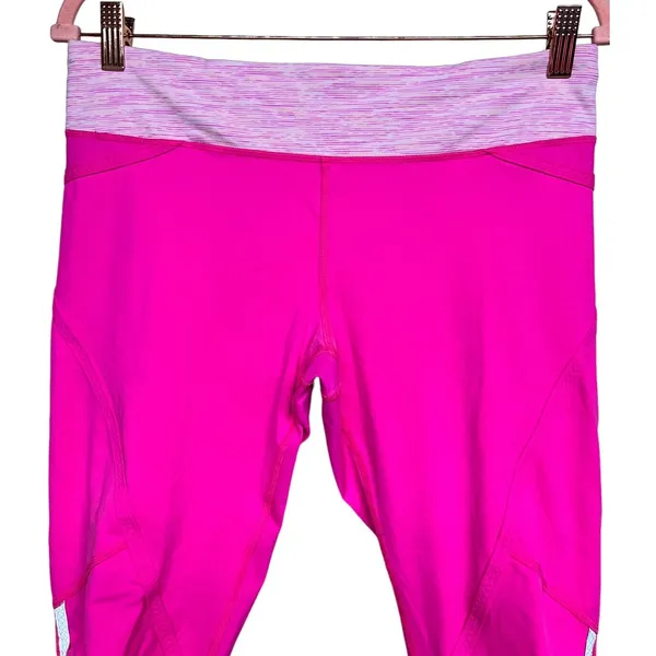 Lululemon Run Pace Crop‎ Leggings Pink Women’s Size 10 - Image 3