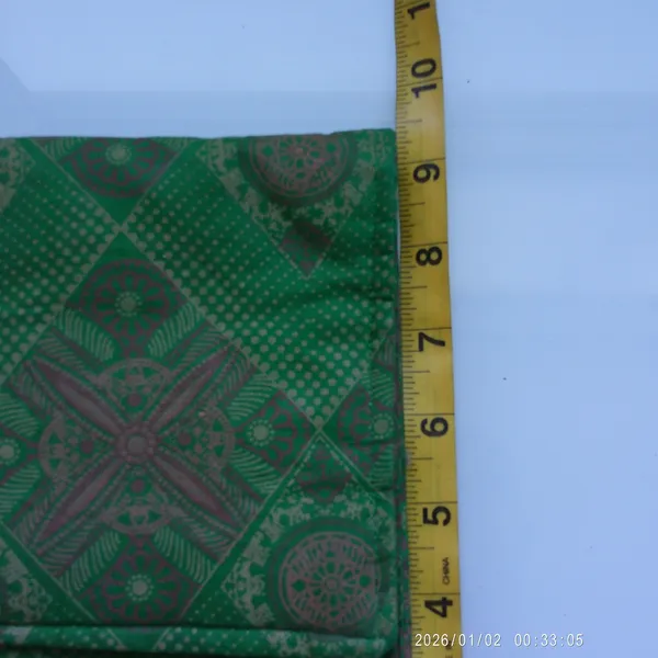 Mayamiko Cotton Boho Sustainable Geometric Padded Laptop Sleeve Case Green OS - Image 7