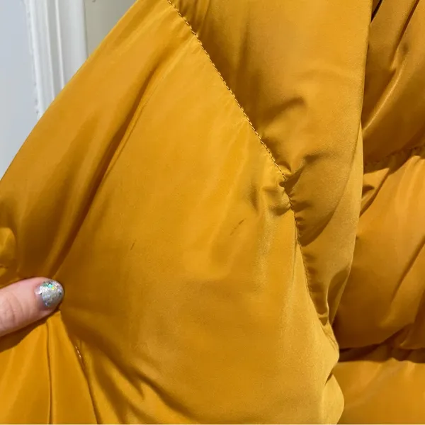 Kendall Kylie Puffer Jacket Mustard Yellow Women Size Medium Large - Image 8