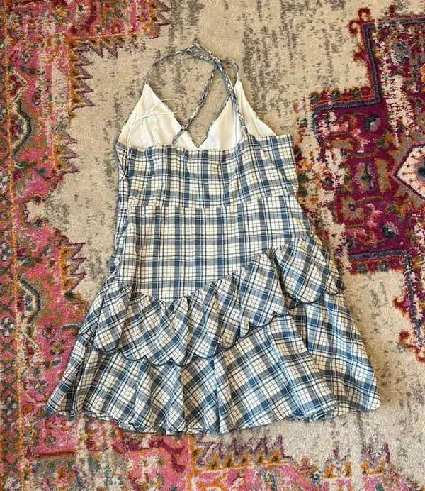 NWT Mable Plaid Blue And White Dress - Image 2