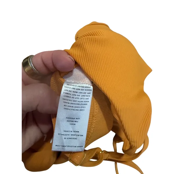 WILO The Label‎ Mustard Yellow Ribbed Sports Bra XS Adjustable Straps Activewear - Image 4