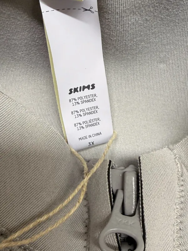 Skims Sport Swim Top Mock Neck Zip Front Chrome New 3X - Image 3