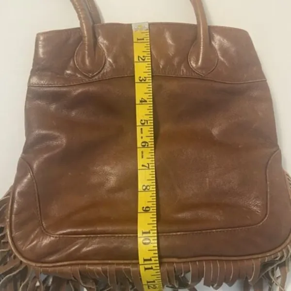 East West Bag Women’s Brown Shoulder Fringe Boho Western Biker Purse Pockets Med - Image 7
