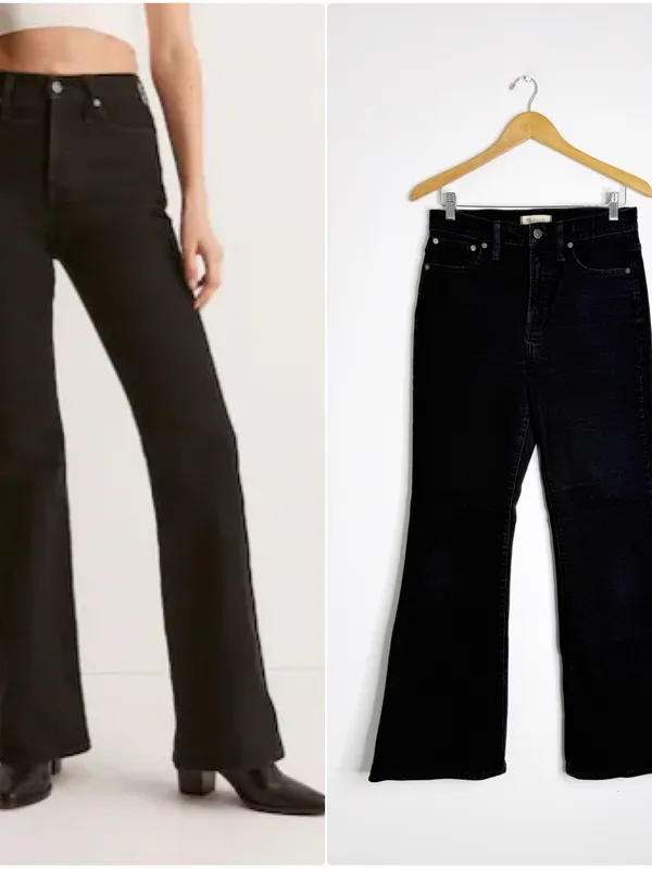 Madewell The Perfect Vintage Flare Jeans Size 28 Black Denim NF379 - Image 2