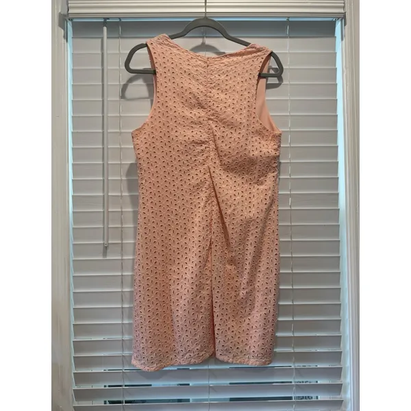 Everly Feminine Floral Eyelet‎ Detail Coral Light Pink Spring Sun Dress Size M - Image 10