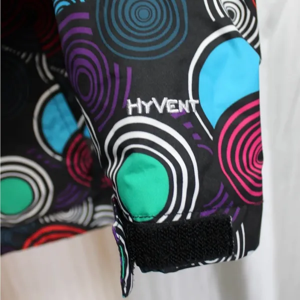 The North Face - Hooded Insolated Jacket, Hyvent, Black w/ Multicolor Circles - Image 5