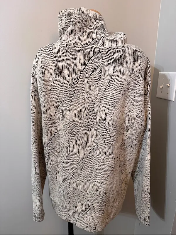 Rbx Funnel Neck Pullover Black Cream Sweater Sweatshirt XL - Image 3