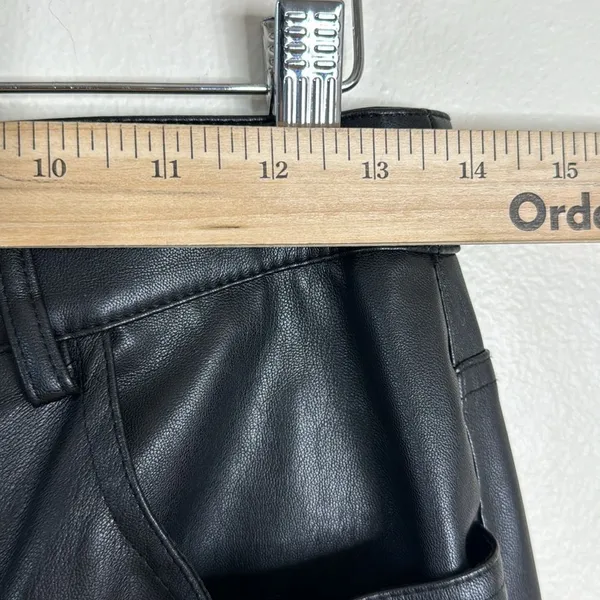 Guess Women's Faux Leather Pants Trousers Festival Rave Preppy Black Size M - Image 5