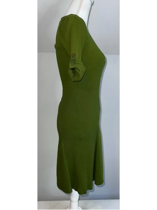 Women's Lauren Ralph Lauren Petite Midi Dress Size SP Green - Image 9