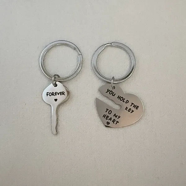 Key Love Heart Keychain Charm for Men Women Car Keychain Key Ring Bag Charm - Image 3