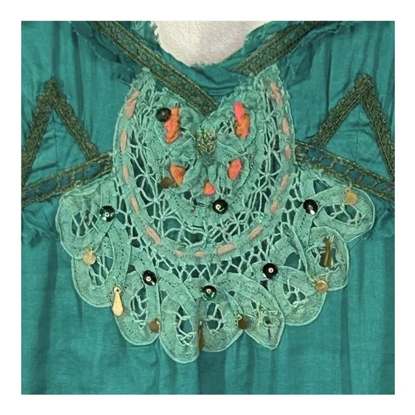 Urban Outfitters Lux Victorian Steampunk Green Midi Dress Size 5 - Image 14