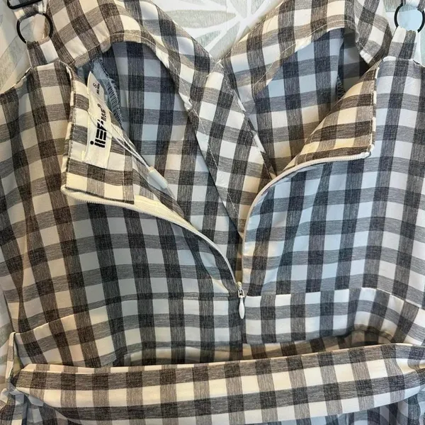 Gingham‎ Plaid Sleeveless Belted Jumpsuit Size Small Casual Boho Lightweight - Image 7