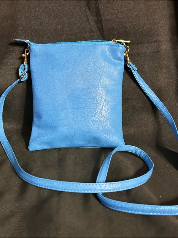 Blue Small Compact Women’s Crossbody Shoulder Bag Purse - Image 2