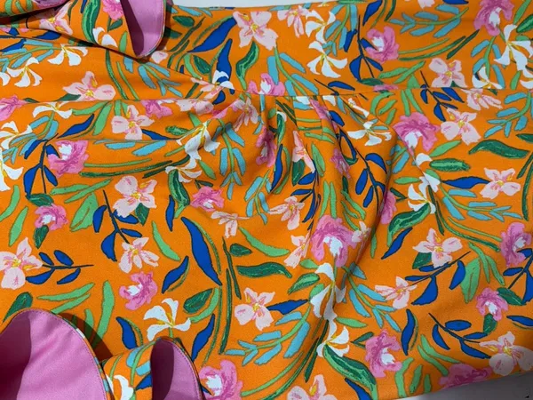 Shelby & Palmer Orange Floral Ruffle Mini Dress - Image 5