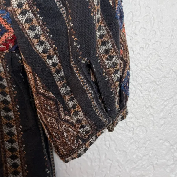 Anthropologie Embroidered 3/4 Length Puff Sleeves Tunic Dress Boho Size XS - Image 4