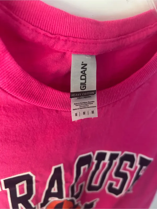 Gildan Hot Pink Syracuse University Otto Mascot Graphic Tee Sz M pink - Image 2