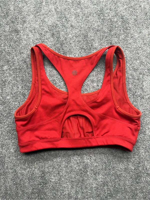 Athleta Womans Medium Red Racerback Sports Bra - Image 3