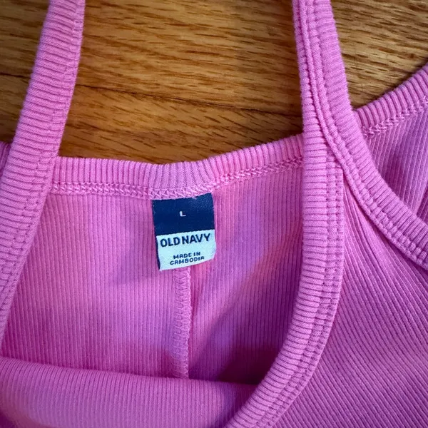 Old Navy Ribbed Cami Maxi Dress Size Large Pink Sleeveless A-Line Flare Summer - Image 2