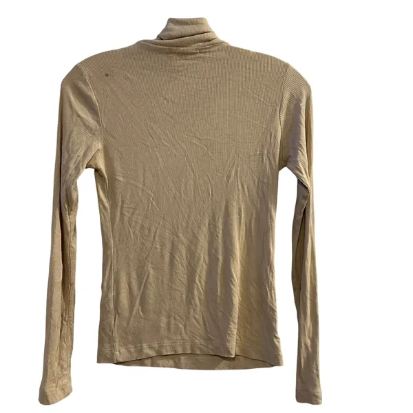 GUESS ribbed turtleneck long sleeve top beige size M style T13174‎ - Image 2