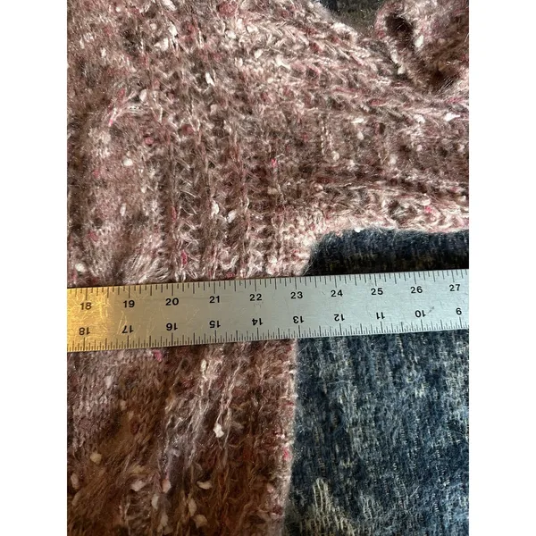 Blu Pepper Sweater Cardigan Pink Open Front Long Speckled Cozy Fuzzy Size Medium - Image 6