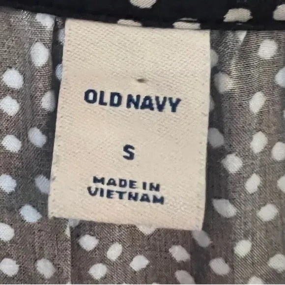 Old Navy navy and white polka dot dress size small - Image 7