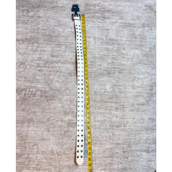 Wild Fable Womens XS White Faux Leather Vegan Studded Belt New Skater Punk Rock - Image 4