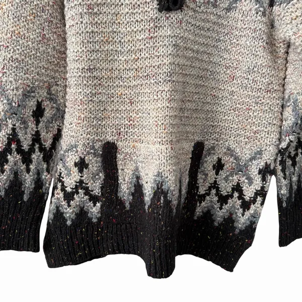 Free People Womens Love‎ Bug Nordic Fair Isle Lace Up Sweater Size L Lodgecore - Image 13