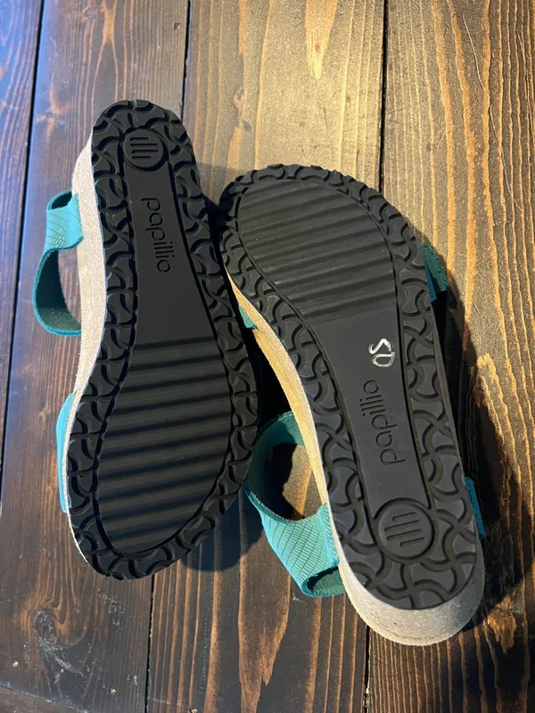 Papillio by Birkenstock Wedge Sandals – Teal Suede – NWT – Size 37 - Image 4
