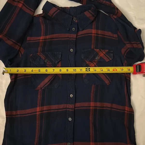 BDG Urban Outfitters Navy Plaid Button Down M Cabincore Fisherman Western Rodeo - Image 7