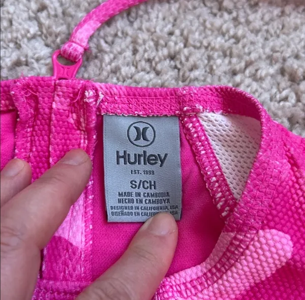 Hurley Pink Long Sleeve Swimsuit. S - Image 10