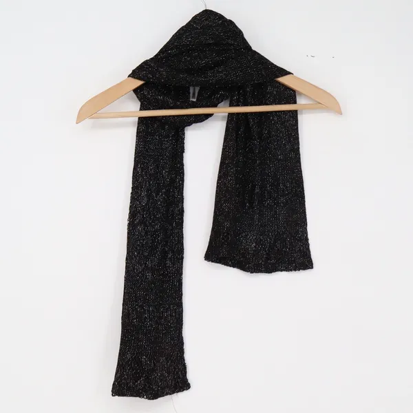 Unbranded Scarf Womens One Size Rectangular Black Silver Metallic Shimmer - Image 2