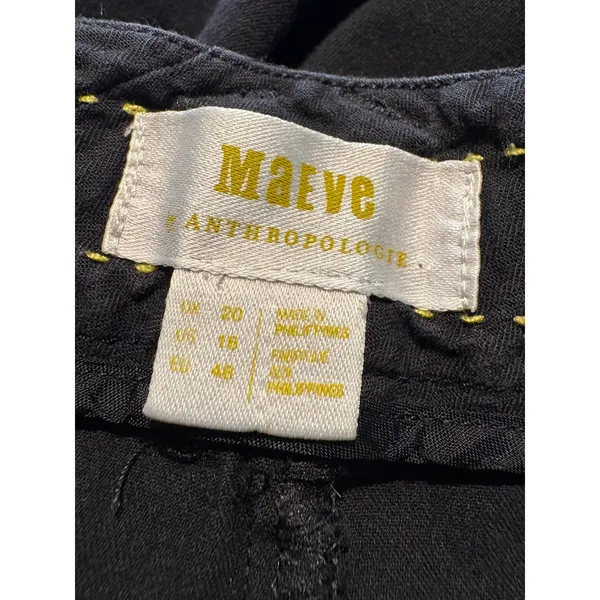 Maeve Anthropologie Pants Black Straight Leg Stretch Trousers Dark Academia 16 - Image 6
