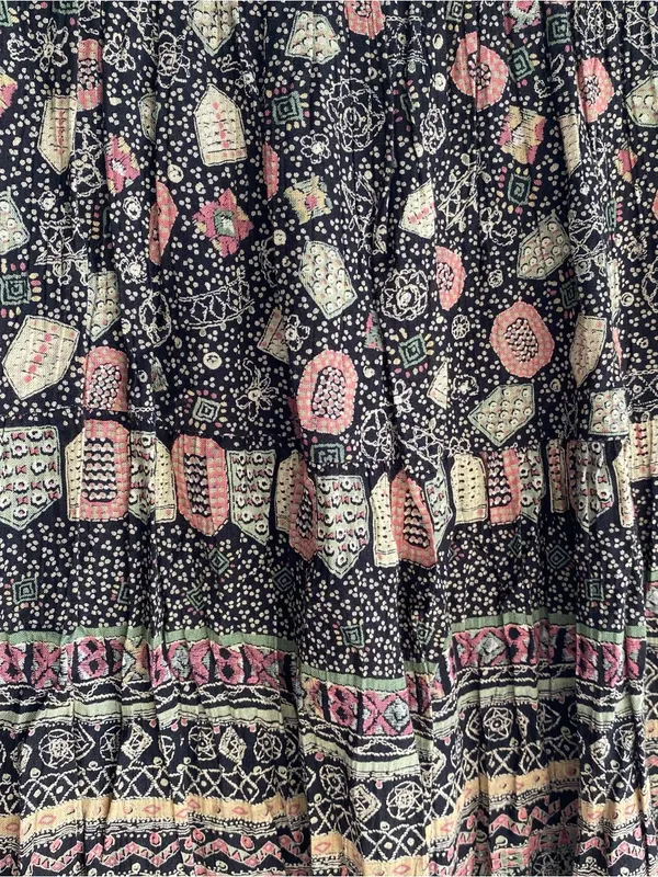 Vintage 90s Casual Corner mixed print boho granola witchy skirt matching set M - Image 2