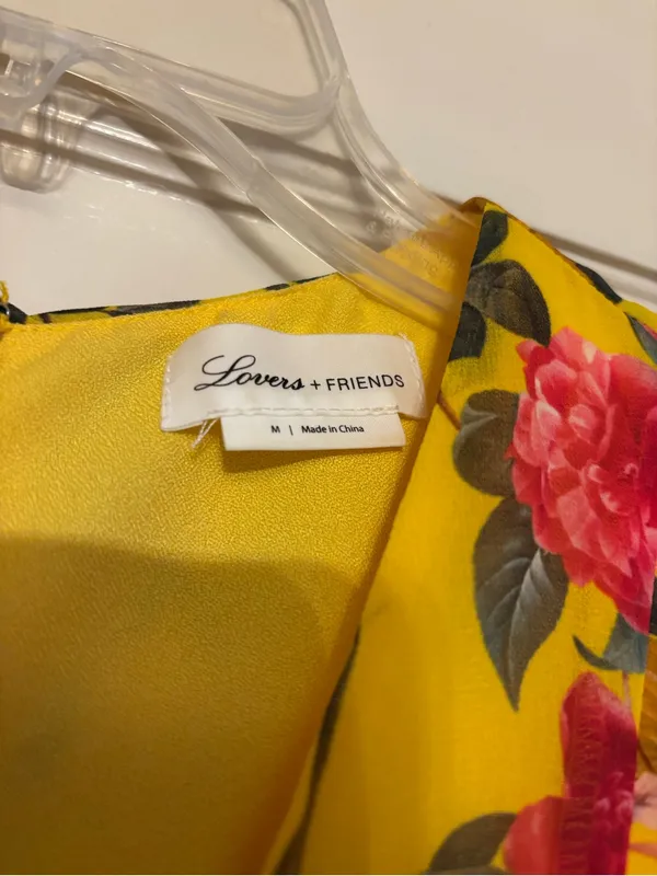 Lovers + Friends Yellow Floral Ruffle Maxi Dress - Image 3