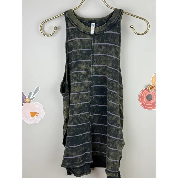 FP Movement Green and Lavender Striped Sleeveless Making Waves Tank - Size - XS - Image 5