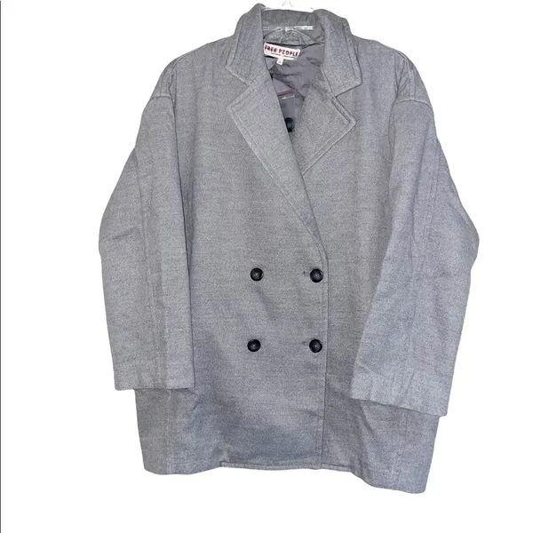 NWT Free People Hannah Slouchy Double Breasted Blazer Gray - Image 8