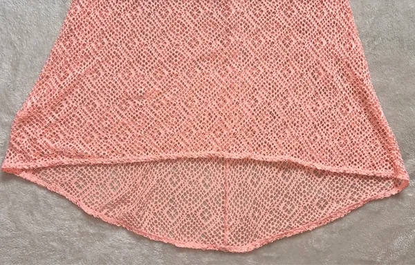 Womens Peach Bathing Suit Cover - Mesh Design Twist Keyhole Swim Cover Up - Image 3