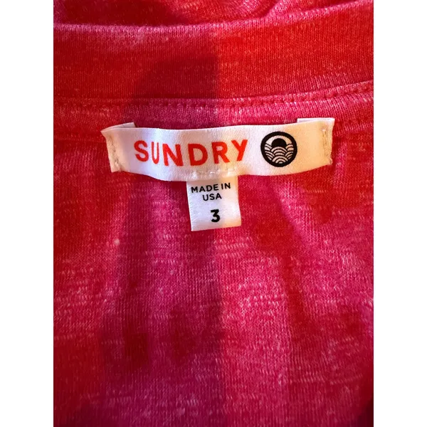 Sundry Side Knot‎ T Shirt Dress Women Large Pink Ruched Mini Athleisure Preppy - Image 10