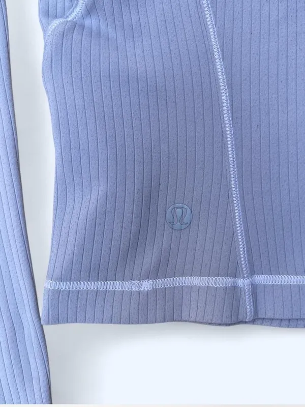 Lululemon It’s Rulu Cropped Half-Zip Long Sleeve Top gray yoga Pilates running 4 - Image 3