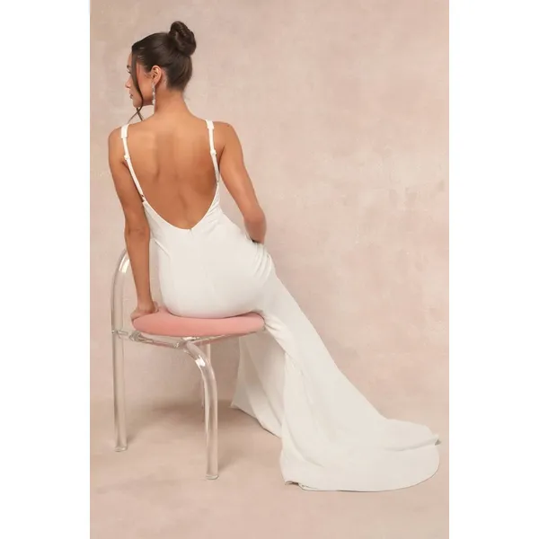 NWT Lulus Safine White Backless Mermaid Maxi Dress Wedding Bride Bridal Size L - Image 6