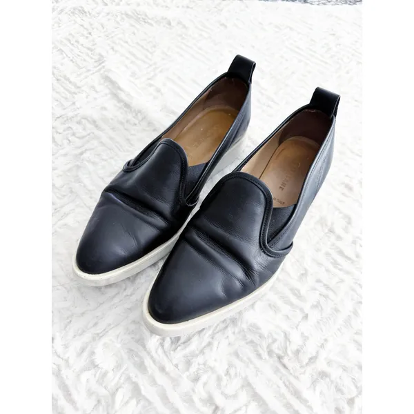 Everlane The Leather Street Shoe Black Leather Slip-On Loafers Minimalist - Image 2