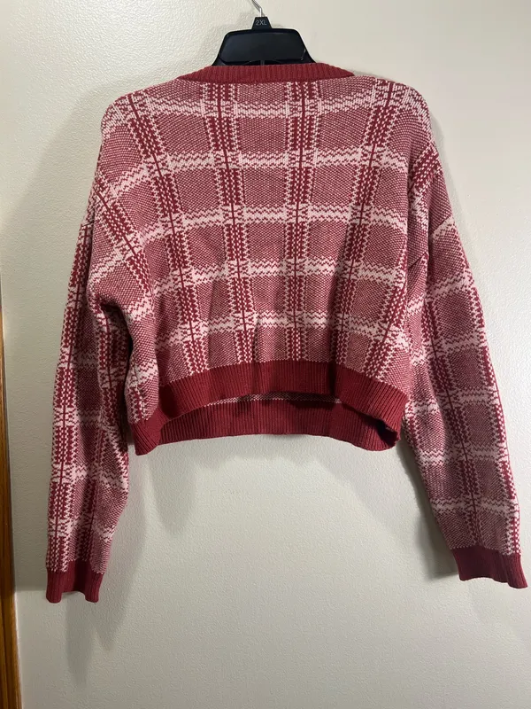 Best Match Rusty Rose Plaid Two-Piece Long Sleeve Sweater Dress - Image 4