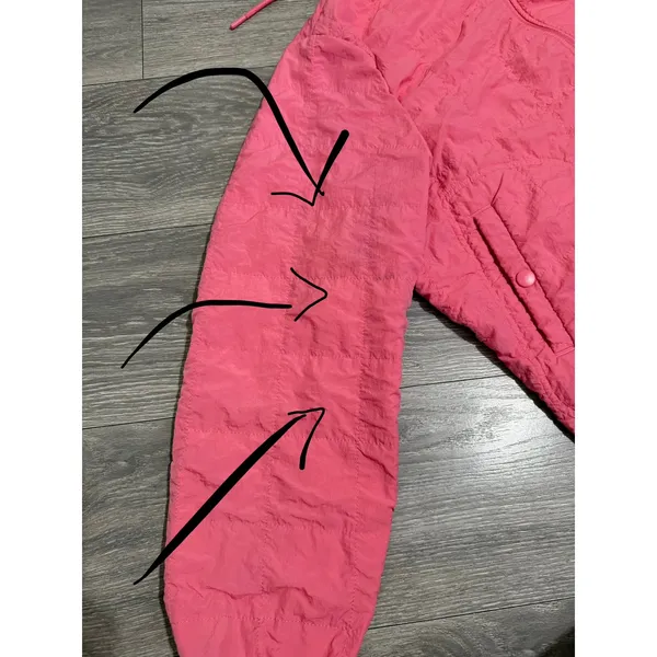 Avia Womens XL Jacket Pink Quilted Fleece Lined Full‎ Zip Hoodie Running Hiking - Image 9